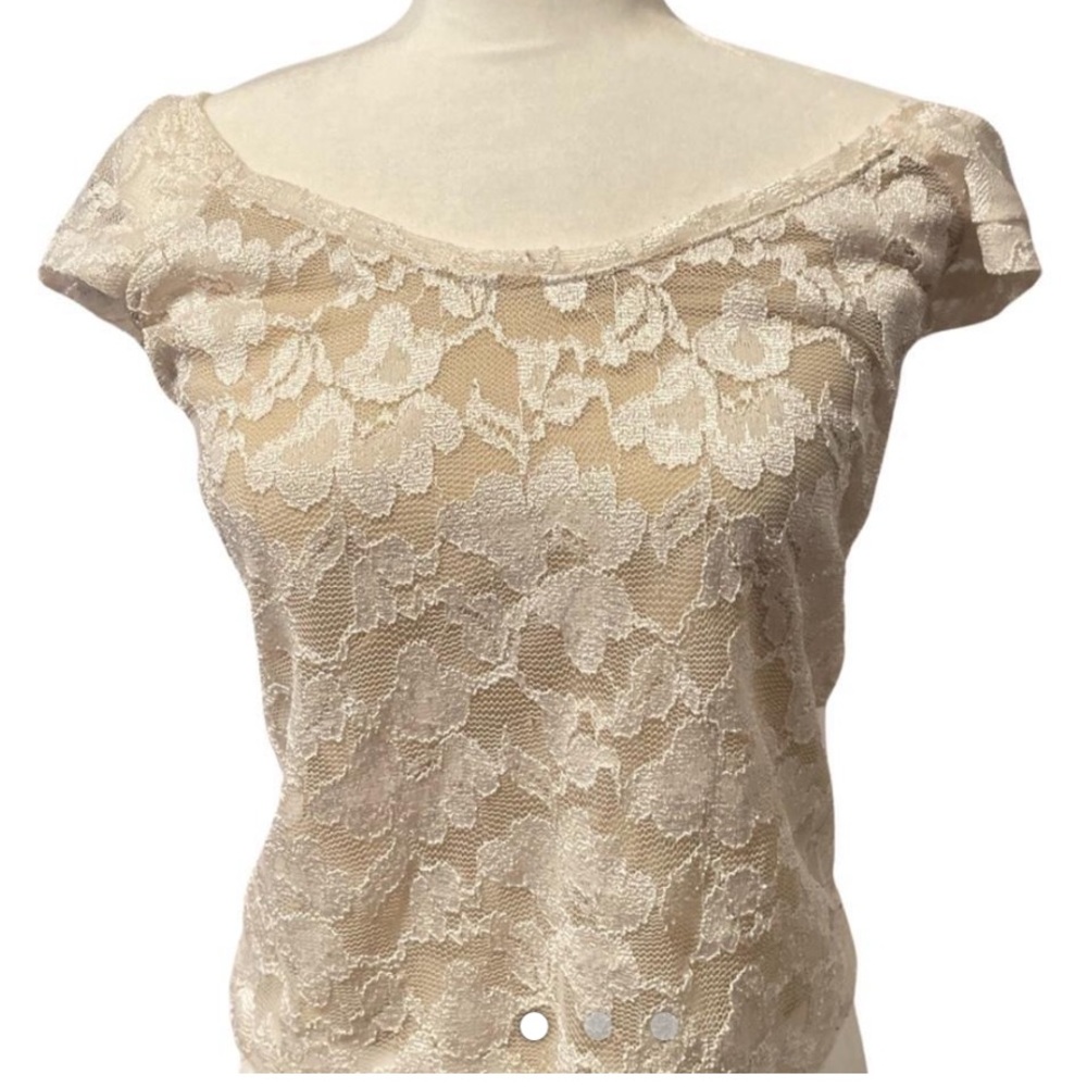 Elegant Cream Lace Women's Top